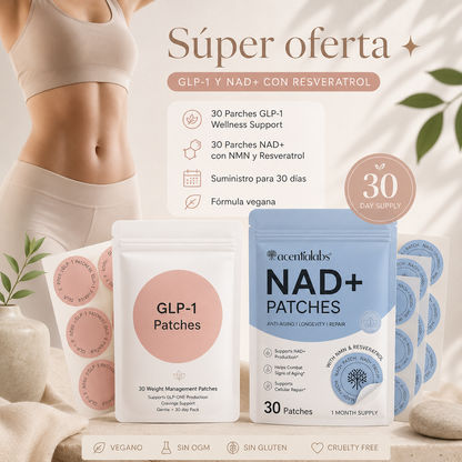 Combo de parches de GLP-1 y NAD+ Control de Apetito y Energía Celular Tratamiento por 30 DIAS!